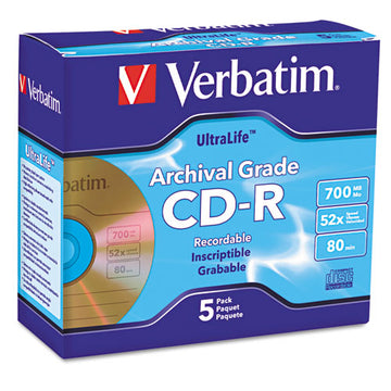 Verbatim® Cd-r Archival Grade Recordable Disc, 700 Mb-80 Min, 52x, Spindle, Gold, 50-pack freeshipping - TVN Wholesale